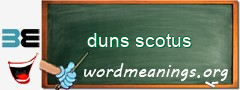 WordMeaning blackboard for duns scotus